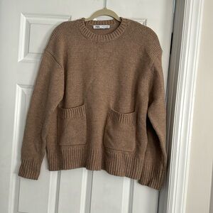 Zara Sweater Beige Carmel Color Crewneck Size M